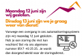 Maandag 12 juni gesloten