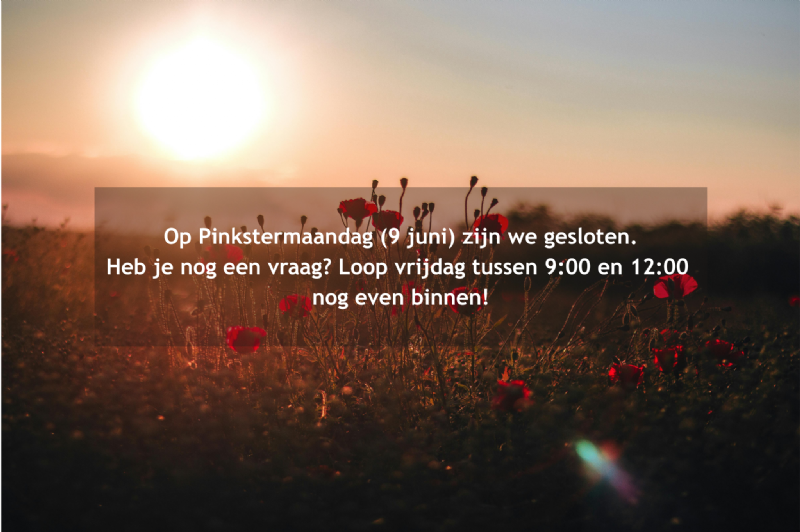 Pinkstermaandag gesloten!